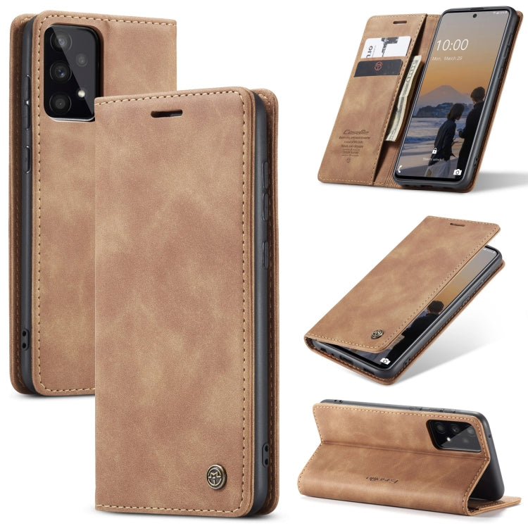 For Samsung Galaxy A33 5G CaseMe 013 Multifunctional Horizontal Flip Leather Phone Case(Brown) - Galaxy Phone Cases by CaseMe | Online Shopping South Africa | PMC Jewellery | Buy Now Pay Later Mobicred