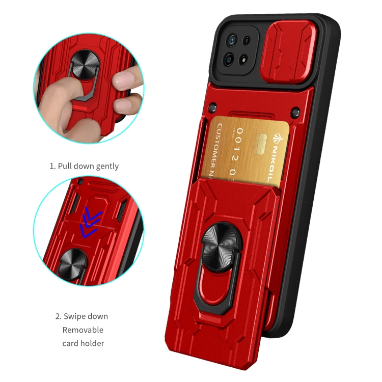 For Samsung Galaxy A22 5G Sliding Camshield Card Phone Case(Black) - free shipping - PMC TechLife - Order now!