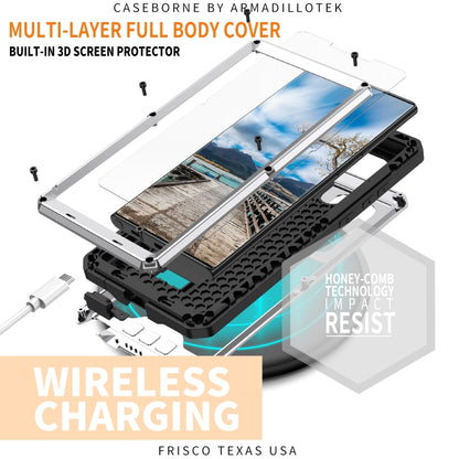 For Samsung Galaxy S22 Ultra 5G R-JUST Sliding Camera Metal + Silicone Holder Phone Case(Silver) - Galaxy S22 Ultra 5G Cases by R-JUST | Online Shopping South Africa | PMC Jewellery | Buy Now Pay Later Mobicred