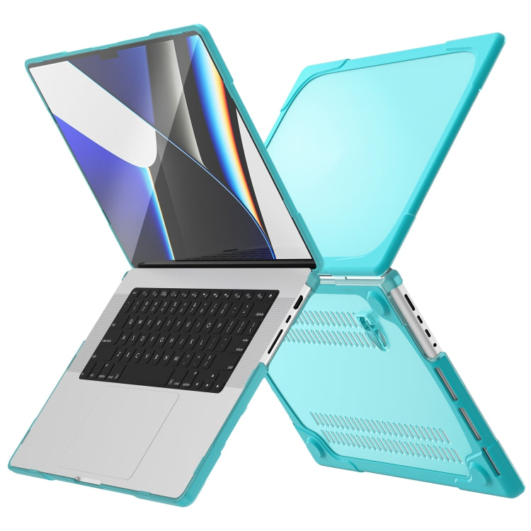 TPU + PC Two Color Laptop Protective Case For MacBook Pro 14.2 inch A2442 2021(Light Blue) - MacBook Pro Cases by PMC Jewellery | Online Shopping South Africa | PMC Jewellery