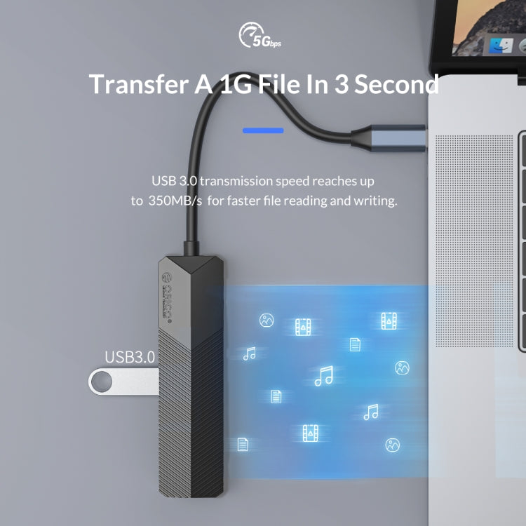 ORICO MDK-4P-GY-BP 4 In 1 Type-C / USB-C Multifunctional Docking Station(Grey) - USB HUB by ORICO | Online Shopping South Africa | PMC TechLife | Buy Now Pay Later Mobicred