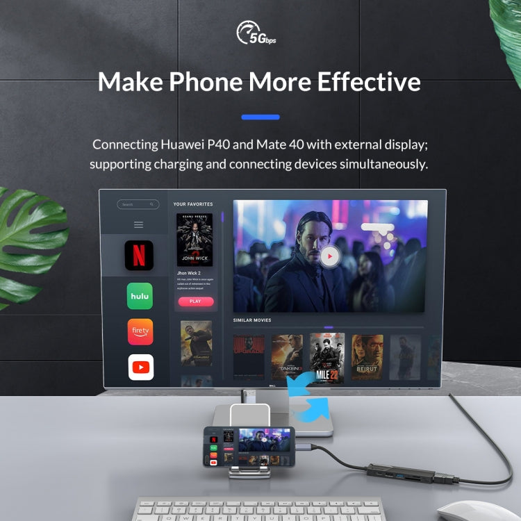 ORICO MDK-4P-GY-BP 4 In 1 Type-C / USB-C Multifunctional Docking Station(Grey) - USB HUB by ORICO | Online Shopping South Africa | PMC TechLife | Buy Now Pay Later Mobicred