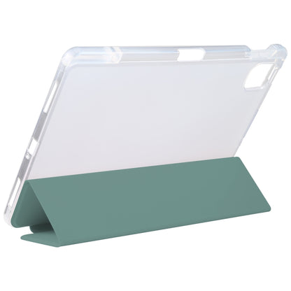 For Xiaomi Mi Pad 5 Pen Slot Transparent Back Cover Leather Tablet Case(Green) - More Tablet Cases by PMC Jewellery | Online Shopping South Africa | PMC Jewellery