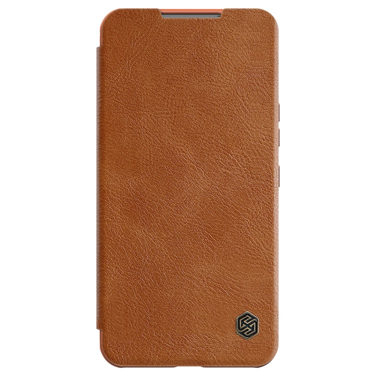 For Samsung Galaxy S22 5G NILLKIN QIN Series Pro Sliding Camera Cover Design Leather Phone Case(Brown) - Galaxy S22 5G Cases by NILLKIN | Online Shopping South Africa | PMC Jewellery