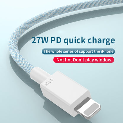 27W PD USB-C / Type-C to 8 Pin Fast Charging Braided Data Cable, Cable Length: 1m(Pink) - 2 in 1 Cable by PMC Jewellery | Online Shopping South Africa | PMC Jewellery