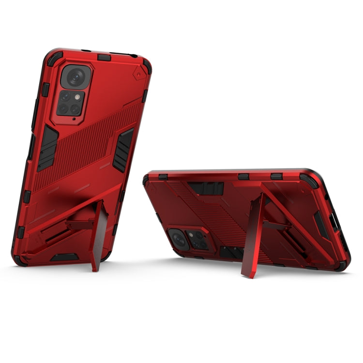 For Xiaomi Redmi Note 11 / Note 11S Global Punk Armor 2 in 1 PC + TPU Shockproof Phone Case with Invisible Holder(Red) - Xiaomi Cases by PMC Jewellery | Online Shopping South Africa | PMC Jewellery