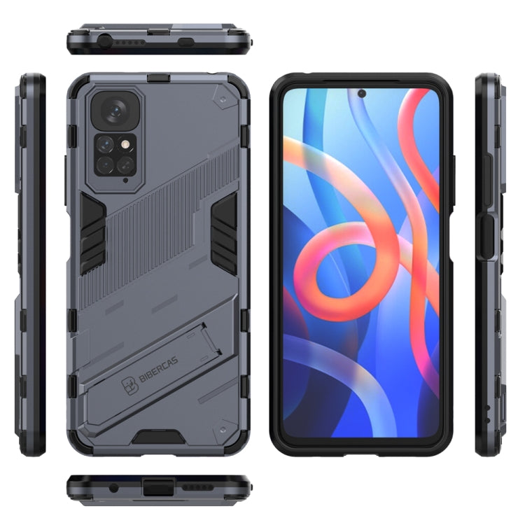 For Xiaomi Redmi Note 11 / Note 11S Global Punk Armor 2 in 1 PC + TPU Shockproof Phone Case with Invisible Holder(Gray) - Xiaomi Cases by PMC Jewellery | Online Shopping South Africa | PMC Jewellery