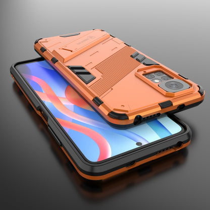 For Xiaomi Redmi Note 11 / Note 11S Global Punk Armor 2 in 1 PC + TPU Shockproof Phone Case with Invisible Holder(Orange) - Xiaomi Cases by PMC Jewellery | Online Shopping South Africa | PMC Jewellery