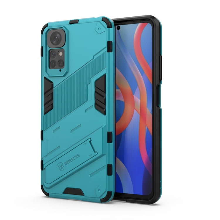 For Xiaomi Redmi Note 11 / Note 11S Global Punk Armor 2 in 1 PC + TPU Shockproof Phone Case with Invisible Holder(Blue) - Xiaomi Cases by PMC Jewellery | Online Shopping South Africa | PMC Jewellery