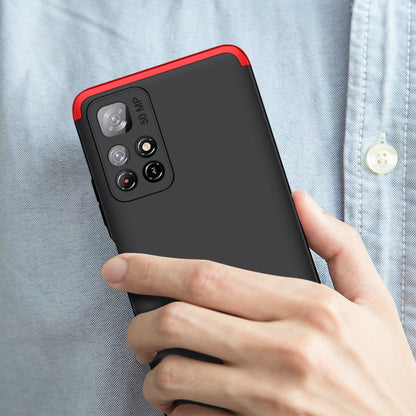 For Xiaomi Poco M4 Pro / Redmi Note 11 CN Version GKK Three Stage Splicing PC Phone Case(Black Red) - Xiaomi Cases by GKK | Online Shopping South Africa | PMC Jewellery