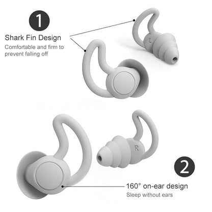 iMeBoBo A1 Shark Fin Version Nano Silicone Sleeping Noise Reduction Earplugs, Style:Three Layer(Black) - Anti-dust & Ear Caps by PMC Jewellery | Online Shopping South Africa | PMC Jewellery