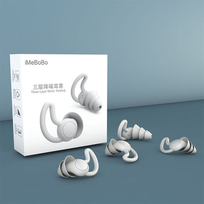 iMeBoBo A1 Shark Fin Version Nano Silicone Sleeping Noise Reduction Earplugs, Style:Three Layer(Black) - Anti-dust & Ear Caps by PMC Jewellery | Online Shopping South Africa | PMC Jewellery