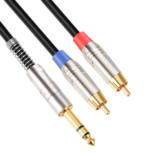 6.35mm Male to Dual RCA Male Audio Cable, Cable Length:3m - Aux Cable by PMC Jewellery | Online Shopping South Africa | PMC Jewellery