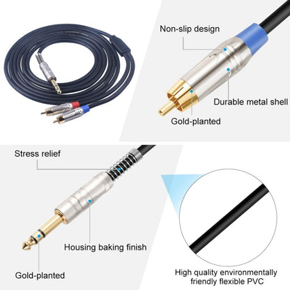 6.35mm Male to Dual RCA Male Audio Cable, Cable Length:3m - Aux Cable by PMC Jewellery | Online Shopping South Africa | PMC Jewellery