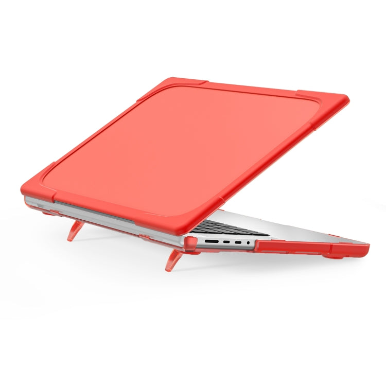 TPU + PC Two-color Anti-fall Laptop Protective Case For MacBook Pro 16.2 inch A2485 2021(Red) - MacBook Pro Cases by PMC Jewellery | Online Shopping South Africa | PMC Jewellery