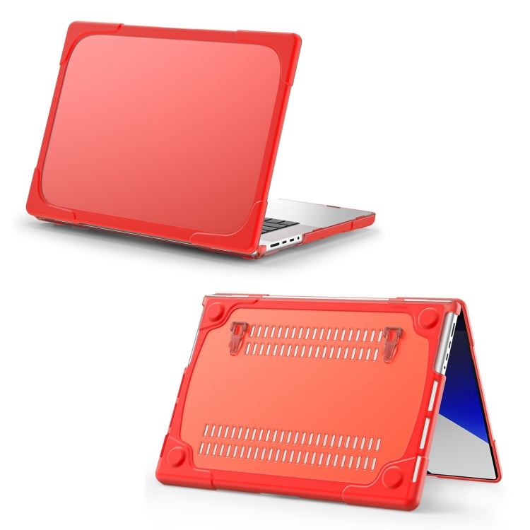 TPU + PC Two-color Anti-fall Laptop Protective Case For MacBook Pro 16.2 inch A2485 2021(Red) - MacBook Pro Cases by PMC Jewellery | Online Shopping South Africa | PMC Jewellery