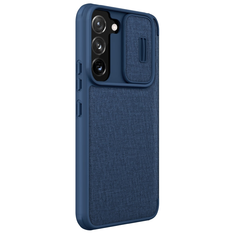 For Samsung Galaxy S22+ 5G NILLKIN QIN Series Pro Sliding Camera Cover Design Leather Phone Case(Blue) - Galaxy S22+ 5G Cases by NILLKIN | Online Shopping South Africa | PMC Jewellery