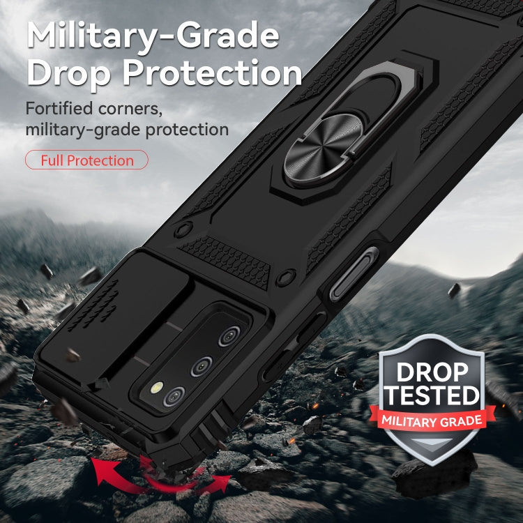 For Samsung Galaxy A02s / A03s 166mm Sliding Camshield Holder Phone Case(Black) - free shipping - PMC TechLife - Order now!
