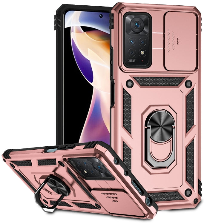 For Xiaomi Redmi Note 11 Pro Global Sliding Camshield Holder Phone Case(Rose Gold) - Redmi Note 11 Pro Case by PMC Jewellery | Online Shopping South Africa | PMC Jewellery