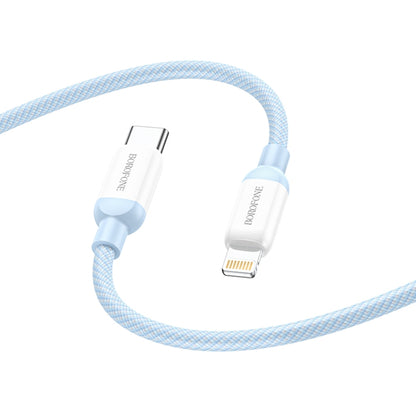 Borofone BX68 2.4A USB-C / Type-C to 8 Pin PD Charging Data Cable, Length:2m(Blue) - Normal Style Cable by Borofone | Online Shopping South Africa | PMC Jewellery