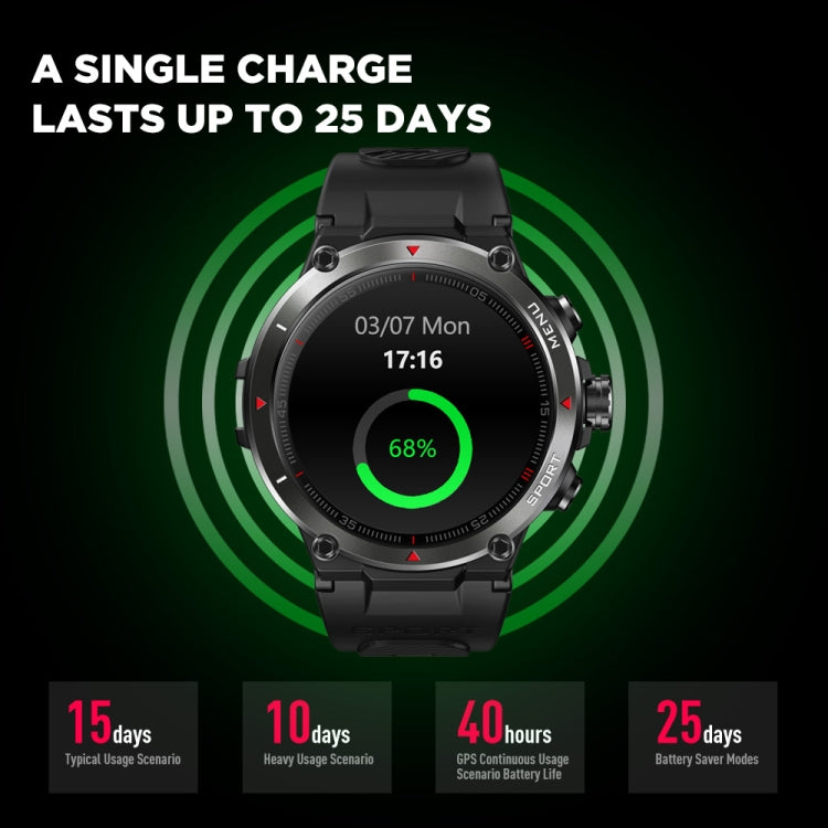 Zeblaze Stratos 2 1.3 inch AMOLED Screen Smart Watch, Support Sleep Monitoring / Heart Rate Monitoring(Grey) - free shipping - PMC TechLife - Order now!