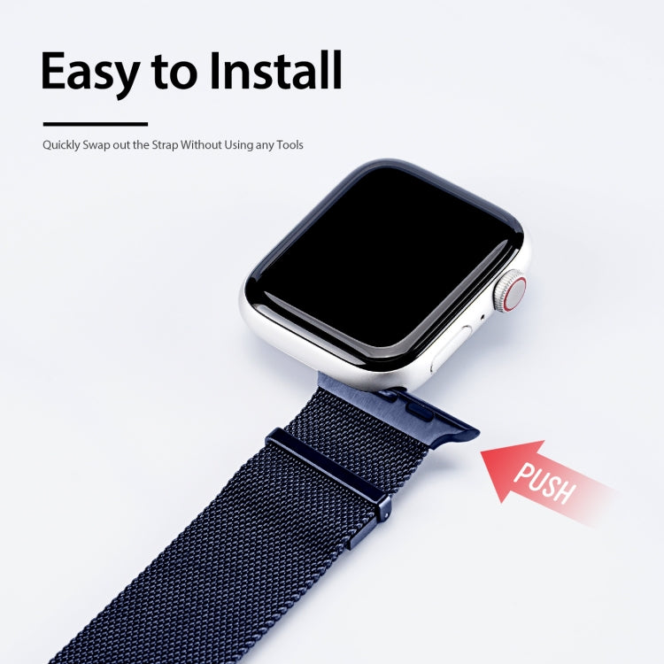 DUX DUCIS Milanese Watchband For Apple Watch Series 7 45mm / 6&SE&5&4 44mm / 3&2&1 42mm(Blue) - Watch Bands by DUX DUCIS | Online Shopping South Africa | PMC Jewellery