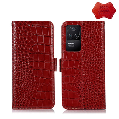 For Xiaomi Redmi K40S Crocodile Top Layer Cowhide Leather Phone Case(Red) - Xiaomi Cases by PMC Jewellery | Online Shopping South Africa | PMC Jewellery