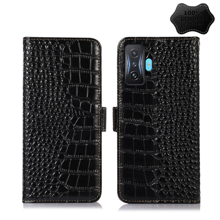 For Xiaomi Redmi K50 Gaming Crocodile Top Layer Cowhide Leather Phone Case(Black) - Xiaomi Cases by PMC Jewellery | Online Shopping South Africa | PMC Jewellery