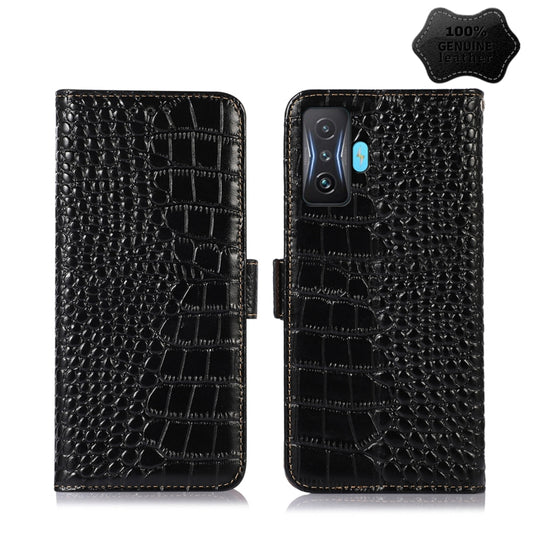 For Xiaomi Redmi K50 Gaming Crocodile Top Layer Cowhide Leather Phone Case(Black) - Xiaomi Cases by PMC Jewellery | Online Shopping South Africa | PMC Jewellery