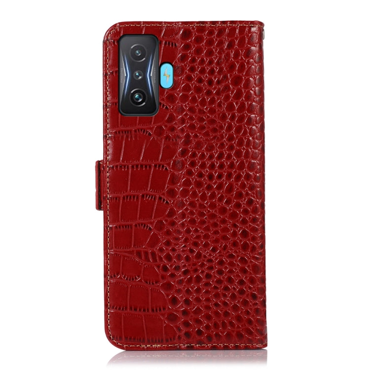 For Xiaomi Redmi K50 Gaming Crocodile Top Layer Cowhide Leather Phone Case(Red) - Xiaomi Cases by PMC Jewellery | Online Shopping South Africa | PMC Jewellery