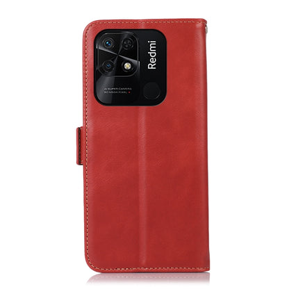 For Xiaomi Redmi 10C / 10 India Crazy Horse Top Layer Cowhide Leather Phone Case(Red) - Xiaomi Cases by PMC Jewellery | Online Shopping South Africa | PMC Jewellery