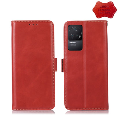 For Xiaomi Redmi K50 / K50 Pro Crazy Horse Top Layer Cowhide Leather Phone Case(Red) - Xiaomi Cases by PMC Jewellery | Online Shopping South Africa | PMC Jewellery