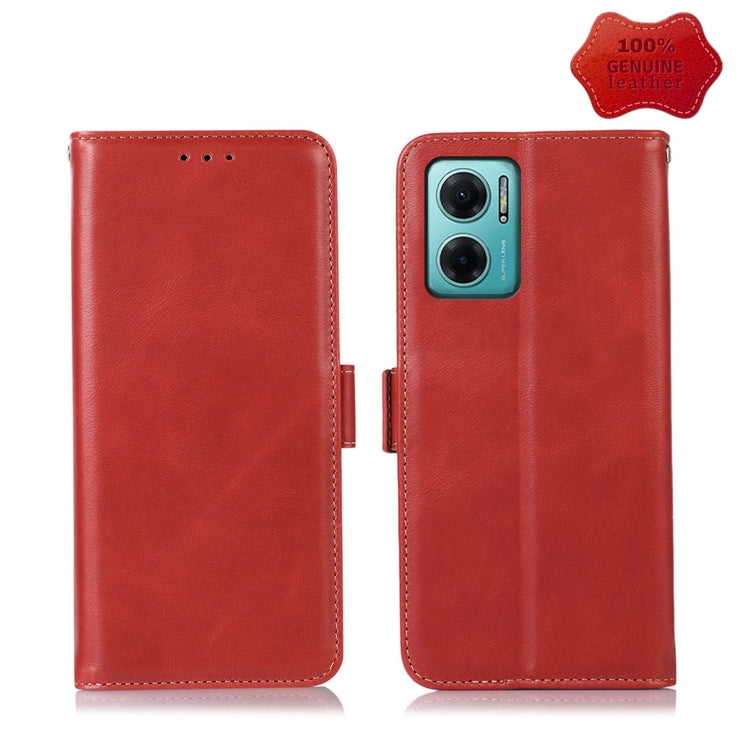 For Xiaomi Redmi Note 11E / 10 5G Crazy Horse Top Layer Cowhide Leather Phone Case(Red) - Xiaomi Cases by PMC Jewellery | Online Shopping South Africa | PMC Jewellery