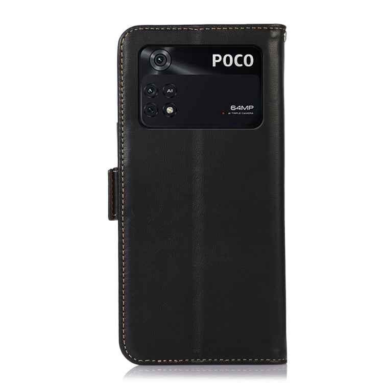 For Xiaomi Poco M4 Pro 4G Crazy Horse Top Layer Cowhide Leather Phone Case(Black) - Xiaomi Cases by PMC Jewellery | Online Shopping South Africa | PMC Jewellery