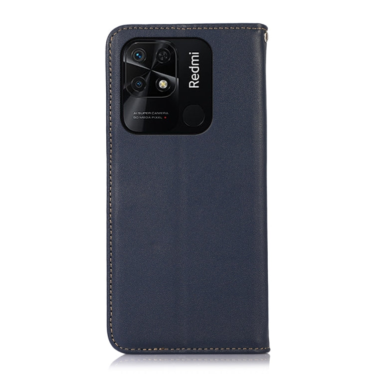 For Xiaomi Redmi 10C / 10 India KHAZNEH Nappa Top Layer Cowhide Leather Phone Case(Blue) - Xiaomi Cases by PMC Jewellery | Online Shopping South Africa | PMC Jewellery