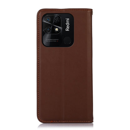 For Xiaomi Redmi 10C / 10 India KHAZNEH Nappa Top Layer Cowhide Leather Phone Case(Brown) - Xiaomi Cases by PMC Jewellery | Online Shopping South Africa | PMC Jewellery