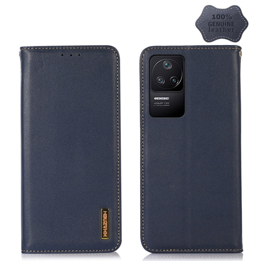 For Xiaomi Redmi K40S KHAZNEH Nappa Top Layer Cowhide Leather Phone Case(Blue) - Xiaomi Cases by PMC Jewellery | Online Shopping South Africa | PMC Jewellery