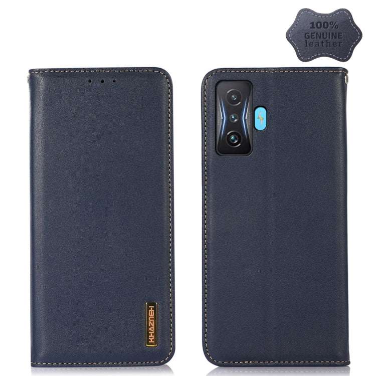 For Xiaomi Redmi K50 Gaming KHAZNEH Nappa Top Layer Cowhide Leather Phone Case(Blue) - Xiaomi Cases by PMC Jewellery | Online Shopping South Africa | PMC Jewellery