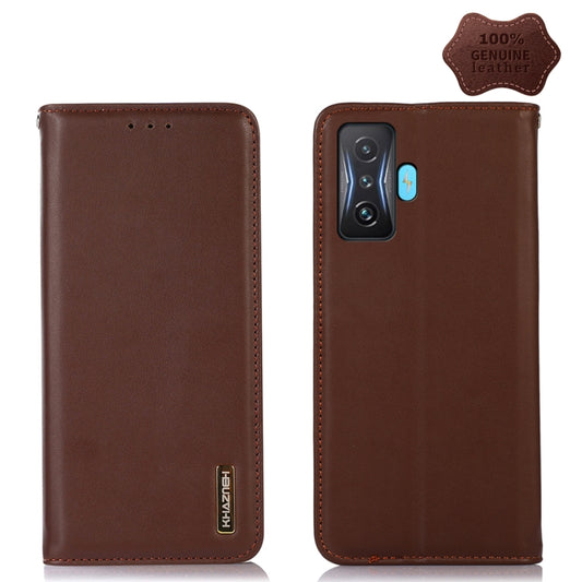 For Xiaomi Redmi K50 Gaming KHAZNEH Nappa Top Layer Cowhide Leather Phone Case(Brown) - Xiaomi Cases by PMC Jewellery | Online Shopping South Africa | PMC Jewellery