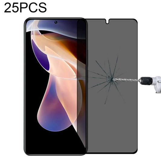 25 PCS Full Cover Anti-peeping Tempered Glass Film For Xiaomi Redmi Note 11 Pro+ 5G -  by PMC Jewellery | Online Shopping South Africa | PMC Jewellery