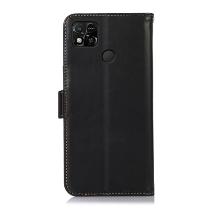 For Xiaomi Redmi 10A / 9C Crazy Horse Top Layer Cowhide Leather Phone Case(Black) - Xiaomi Cases by PMC Jewellery | Online Shopping South Africa | PMC Jewellery