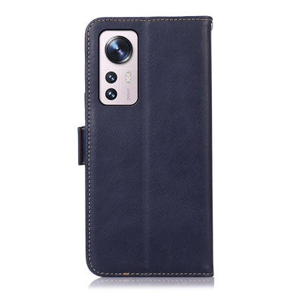 For Xiaomi 12 Pro Crazy Horse Top Layer Cowhide Leather Phone Case(Blue) - 12 Pro Cases by PMC Jewellery | Online Shopping South Africa | PMC Jewellery