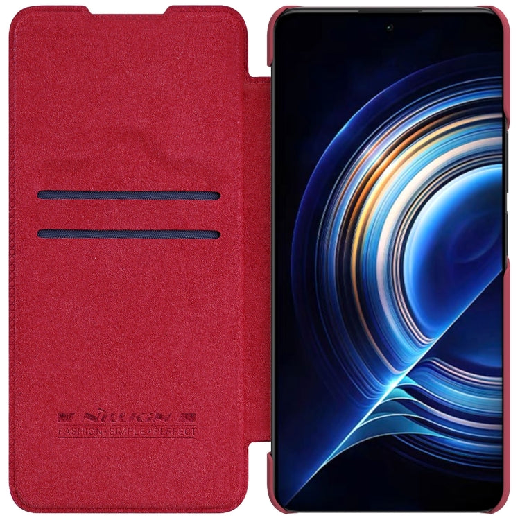 For Xiaomi Redmi K50 / K50 Pro NILLKIN QIN Series Pro Sliding Camera Cover Leather Phone Case(Red) - Xiaomi Cases by NILLKIN | Online Shopping South Africa | PMC Jewellery