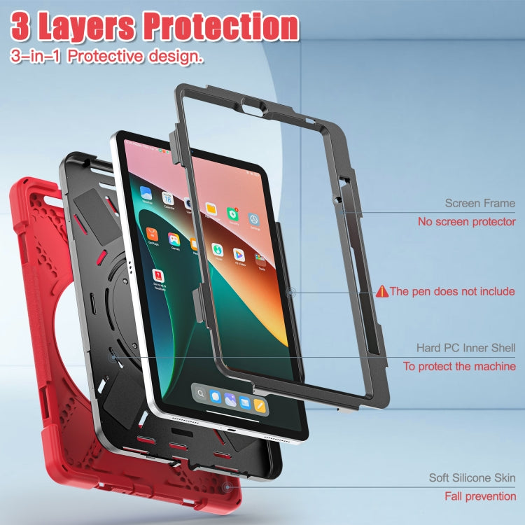 For Xiaomi Pad 5 / Pad 5 Pro Silicone + PC Tablet Protective Case(Red) -  by PMC TechLife | Online Shopping South Africa | PMC TechLife