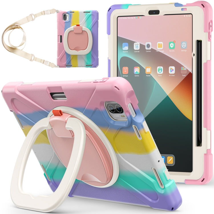 For Xiaomi Pad 5 / Pad 5 Pro Silicone + PC Tablet Protective Case(Colorful Pink) -  by PMC Jewellery | Online Shopping South Africa | PMC Jewellery