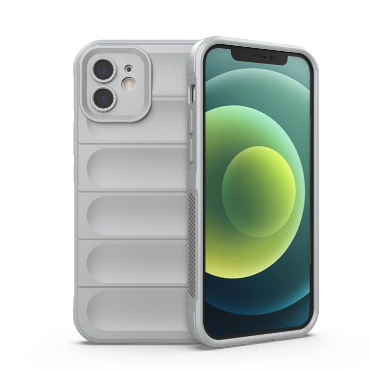 For iPhone 12 Magic Shield TPU + Flannel Phone Case(Grey) - iPhone 12 / 12 Pro Cases by PMC TechLife | Online Shopping South Africa | PMC TechLife | Buy Now Pay Later Mobicred