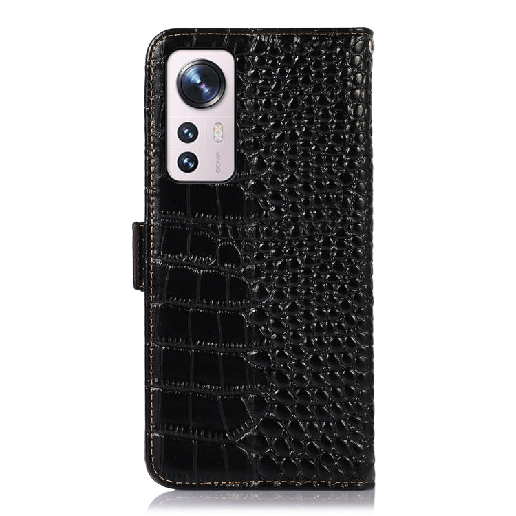 For Xiaomi 12 Lite Crocodile Top Layer Cowhide Leather Phone Case(Black) - Xiaomi Cases by PMC TechLife | Online Shopping South Africa | PMC TechLife