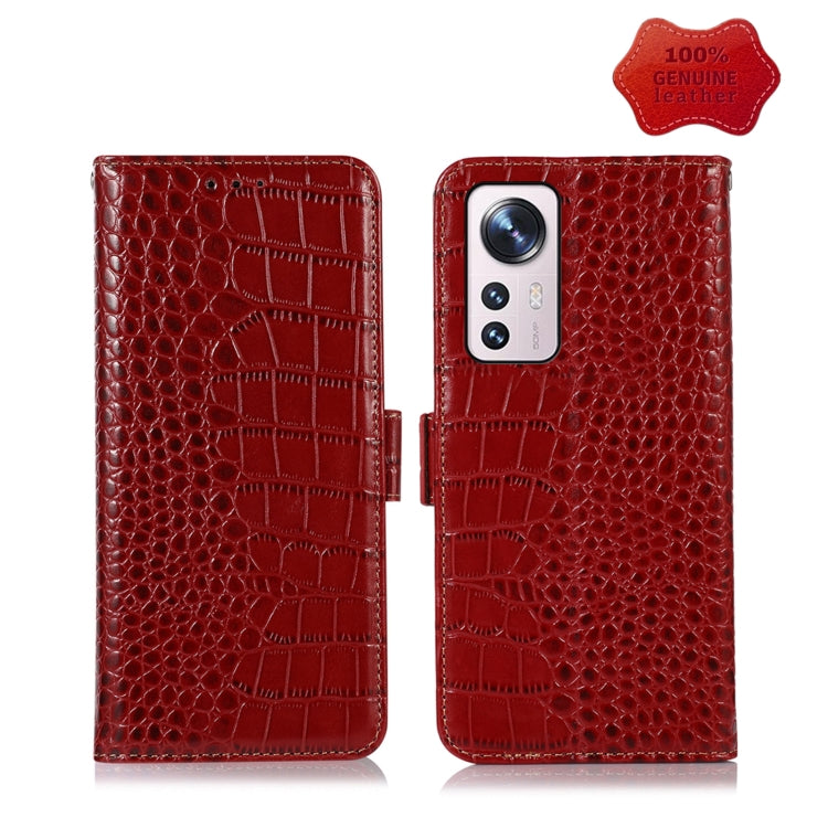 For Xiaomi 12 Lite Crocodile Top Layer Cowhide Leather Phone Case(Red) - Xiaomi Cases by PMC Jewellery | Online Shopping South Africa | PMC Jewellery