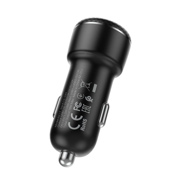 Borofone BZ17 Dual USB Ports QC3.0 Car Charger(Black) - Car Charger by Borofone | Online Shopping South Africa | PMC Jewellery