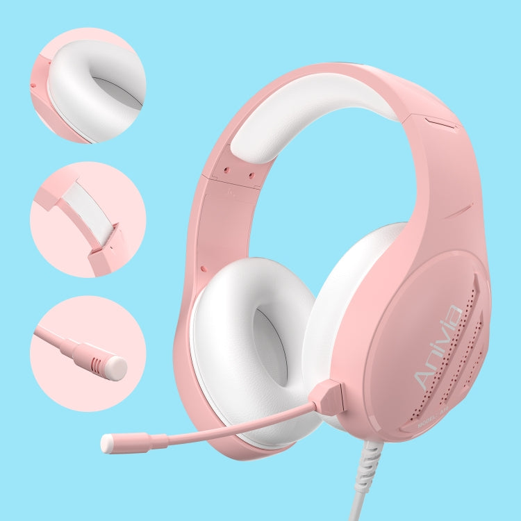 Anivia A10 3.5mm Wired Music Headset with Mic(Pink) - Multimedia Headset by SADES | Online Shopping South Africa | PMC Jewellery